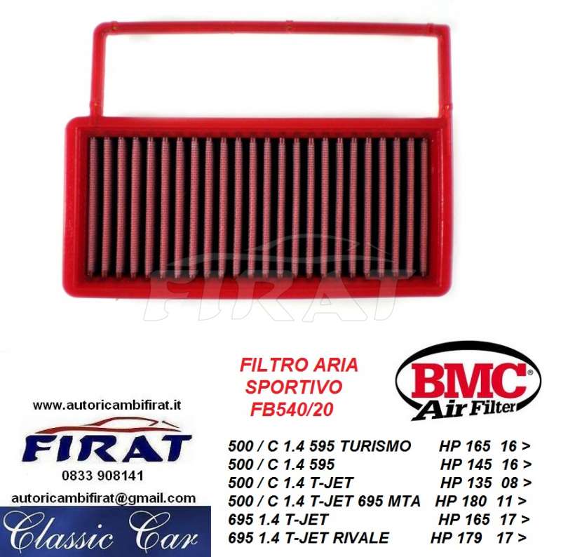 FILTRO ARIA SPORTIVO FIAT 500 07 ->